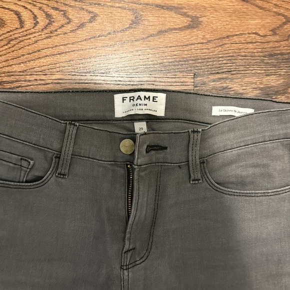 Frame denim gray jeans with zipper side seams - Picture 2 of 6